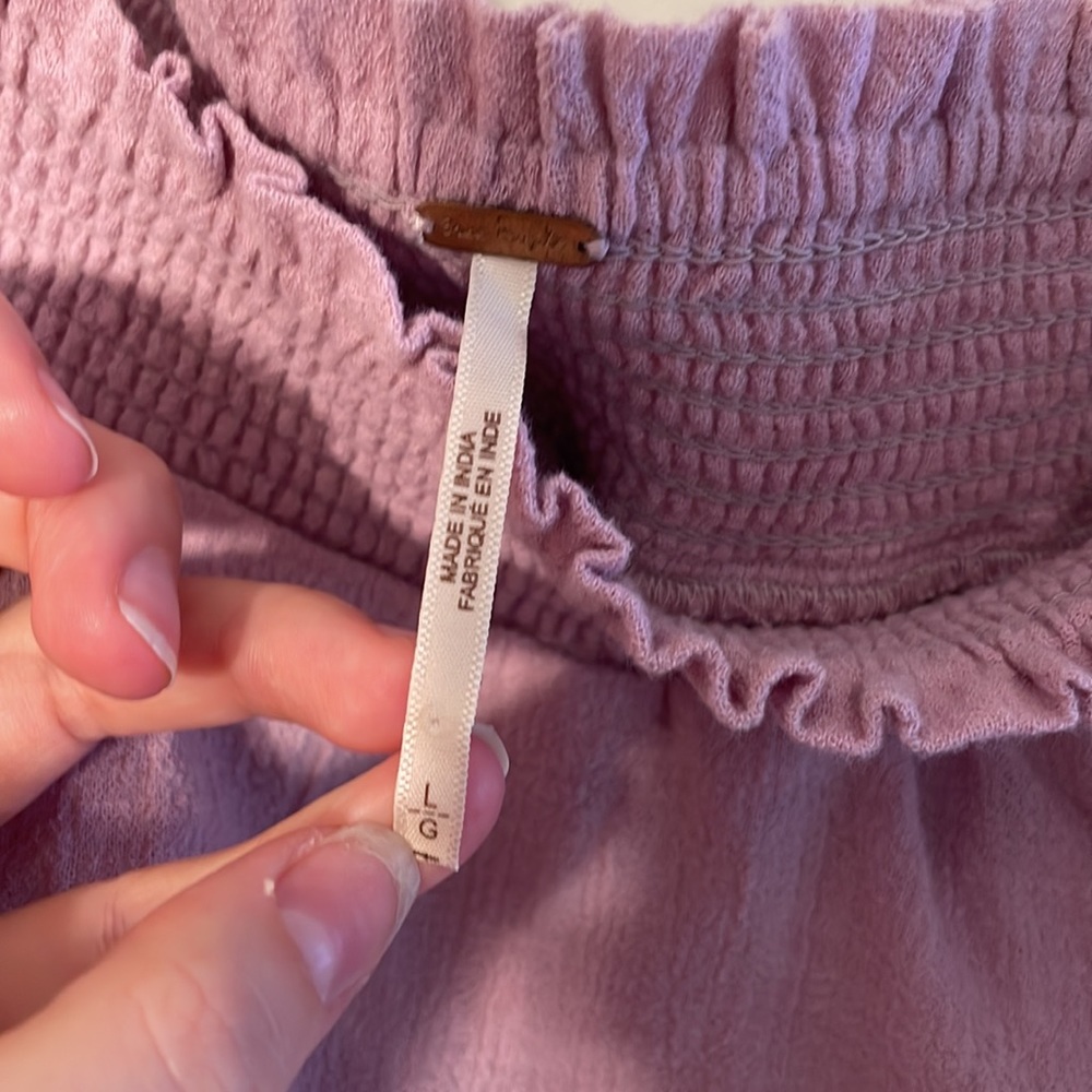 Free People set “Go For Drama” ruffle skirt and one shoulder top set lavender - Picture 4 of 9